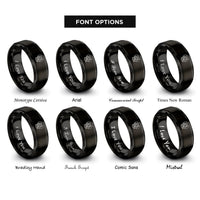 font options for inside engraving on black lovers swing rings