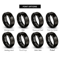 font options for inside engraving on black lovers swing rings
