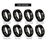font options for inside engraving on black low poly camouflage rings