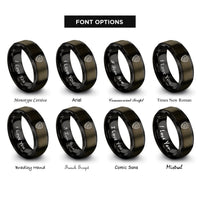 font options for inside engraving on gunmetal & black low poly camouflage rings