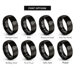 font options for inside engraving on black low poly pyramid rings
