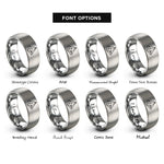font options for inside engraving on grey low poly pyramid rings