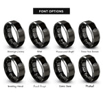 font options for inside engraving on black & silver low poly skull rings