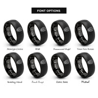 font options for inside engraving on black low poly skull rings