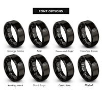 font options for inside engraving on black low poly skull rings