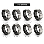 font options for inside engraving on black & silver lpn caduceus rings