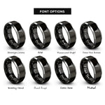 font options for inside engraving on black & grey lpn caduceus rings