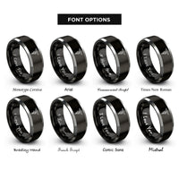 font options for inside engraving on black & grey lpn caduceus rings