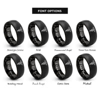 font options for inside engraving on black lpn caduceus rings