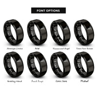 font options for inside engraving on black lpn caduceus rings