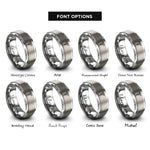 font options for inside engraving on grey lpn caduceus rings