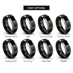 font options for inside engraving on black & silver lubricant bottle rings