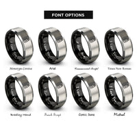 font options for inside engraving on black & gray lubricant bottle rings