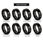 font options for inside engraving on black lubricant bottle rings