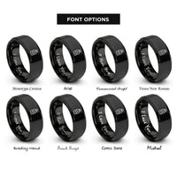 font options for inside engraving on black lubricant bottle rings