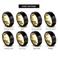 font options for inside engraving on black & gold lucky cat rings