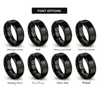 font options for inside engraving on black lucky cat rings