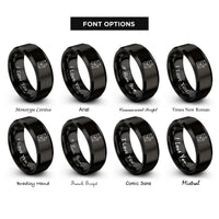 font options for inside engraving on black lucky coin rings