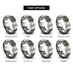 font options for inside engraving on grey lughnasadh wheat sheaf rings