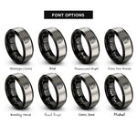 font options for inside engraving on black & grey lullaby crescent rings