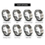 font options for inside engraving on gray lullaby crescent rings