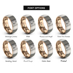font options for inside engraving on rose gold & gray lullaby crescent rings