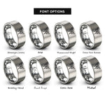 font options for inside engraving on gray luna moth rings