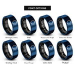 font options for inside engraving on black & blue lunar eclipse rings