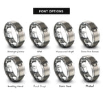 font options for inside engraving on gray lunar eclipse rings
