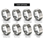 font options for inside engraving on silver lunar eclipse rings