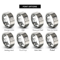 font options for inside engraving on silver lunar eclipse rings