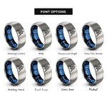 font options for inside engraving on blue & silver lunar lander rings