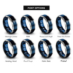 font options for inside engraving on blue & grey lunar lander rings