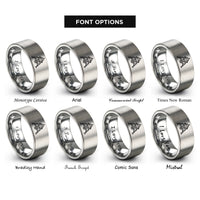 font options for inside engraving on silver lunar lander rings