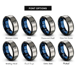 font options for inside engraving on black & blue & gray lunge barbell rings