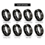font options for inside engraving on black & silver lungs rings