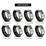font options for inside engraving on black & silver lungs rings