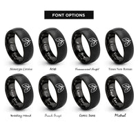 font options for inside engraving on black lungs rings