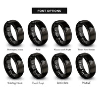 font options for inside engraving on black lungs rings