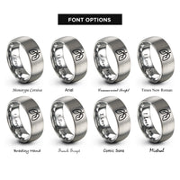 font options for inside engraving on grey lungs rings