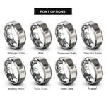 font options for inside engraving on grey lungs rings