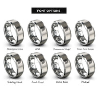 font options for inside engraving on grey lungs rings