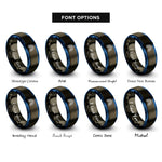 font options for inside engraving on gunmetal & blue lungs rings