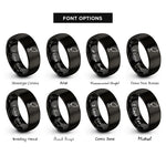 font options for inside engraving on black lure hook rings