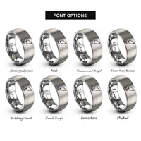 font options for inside engraving on silver lure hook rings