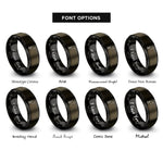 font options for inside engraving on gunmetal & black lure hook rings