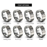 font options for inside engraving on silver lyra rings