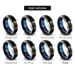 font options for inside engraving on black & blue & silver macaw rings