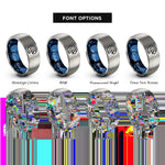 font options for inside engraving on blue & gray macaw rings