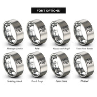 font options for inside engraving on grey macaw rings
